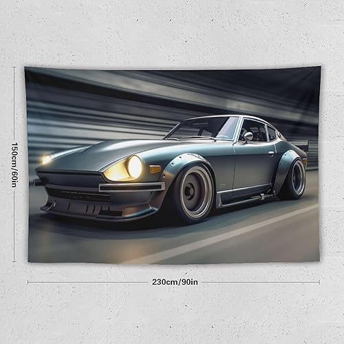 Miniatura 2 de ANMOGID Tapiz decorativo para colgar en la pared, decoración estética para dormitorio, sala de estar, tapices de pared Jdm Car 370z Sports Speed