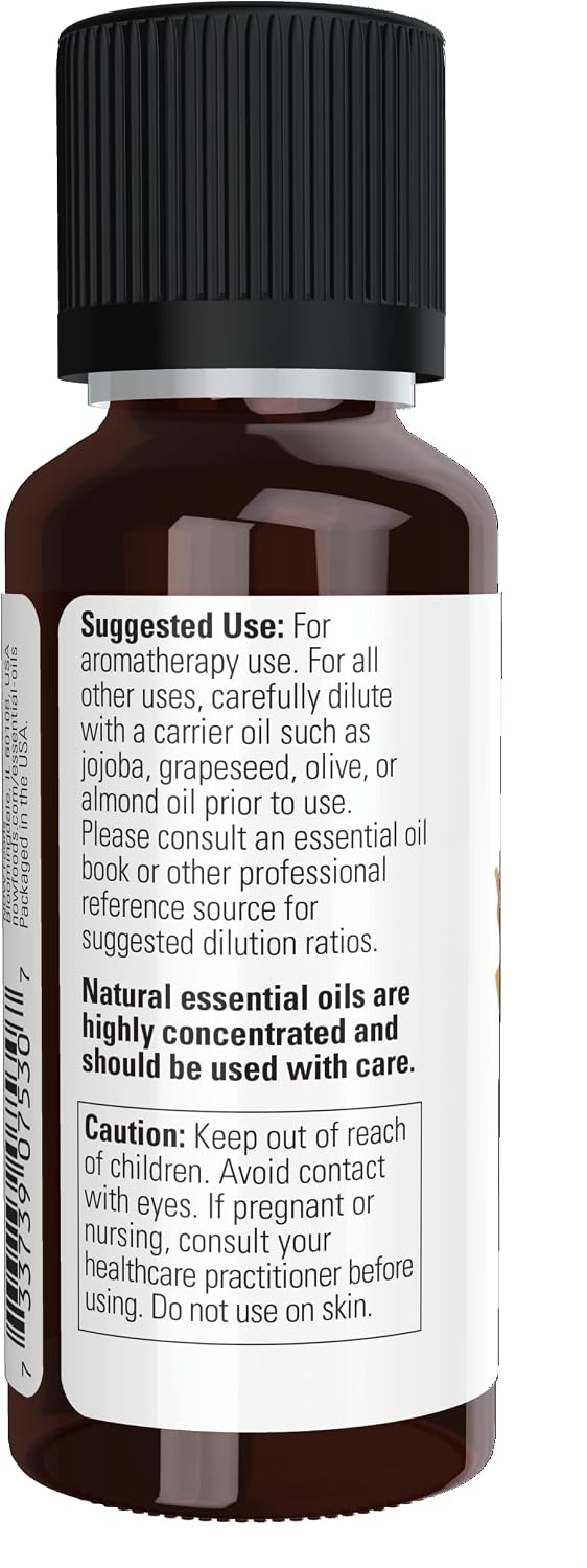NOW Essential Oils, Cinnamon Cassia Oil, Warming Aromatherapy Scent, Steam Distilled, 100% Pure, Vegan, Child Resistant Cap, 1-Ounce