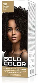 Coloração Capilar Gold Color 3.0 Castanho Escuro – Vegana com Óleo de Marula, Brilho Intenso e Cobertura dos Cabelos Brancos