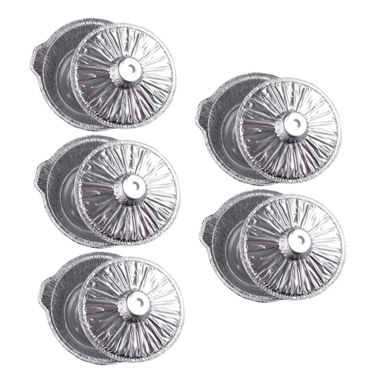 Anneome 5Pcs Aluminum Foil Pot Food Foil Pots for Camping Cooking Bbq Baking Sturdy Recyclable Easy to Store Transport