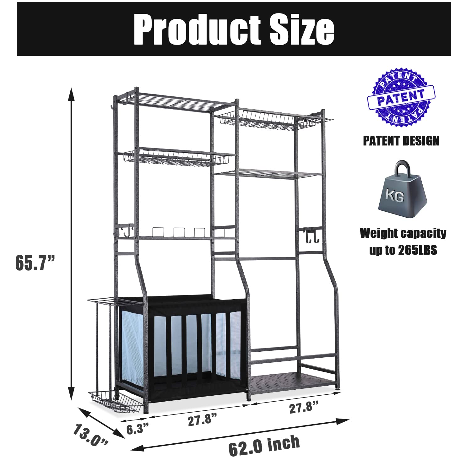 Mythinglogic Golf Storage Garage Organizer,2 Golf Bag Storage Stand and