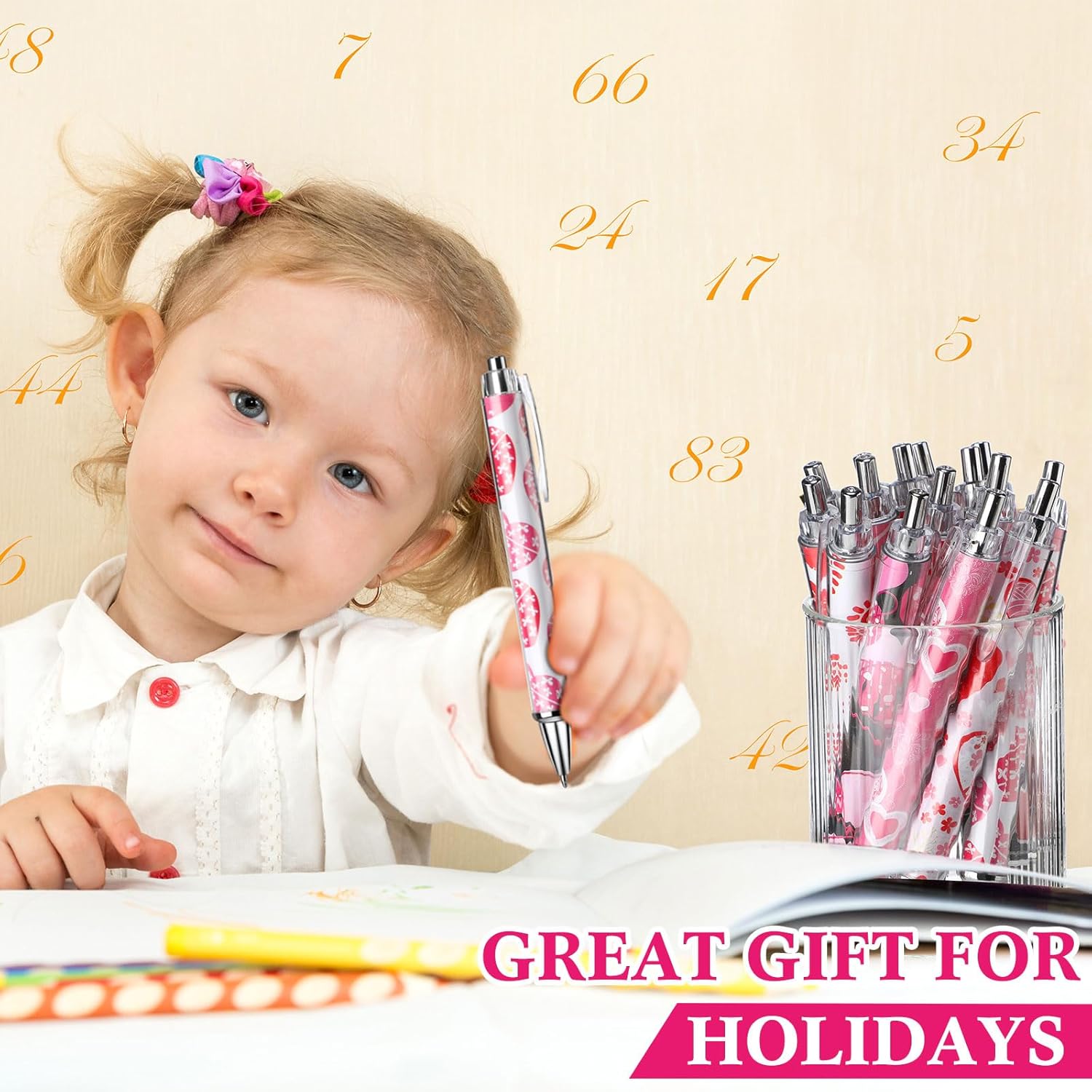 150 Pcs Valentine Ballpoint Pens Bulk Heart Holiday Novelty Pens 0. 5 mm Retractable Black Ink Decorative for Kids Office School Party Favor Supplies Women Gift - Image 5