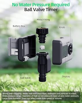 Water Hose Timer for Garden Tap Brass Inlet LCD Automatic Irrigation System | Programmable Hose Timer with 3 Modes, Delay & Rain Sensor Compatible
