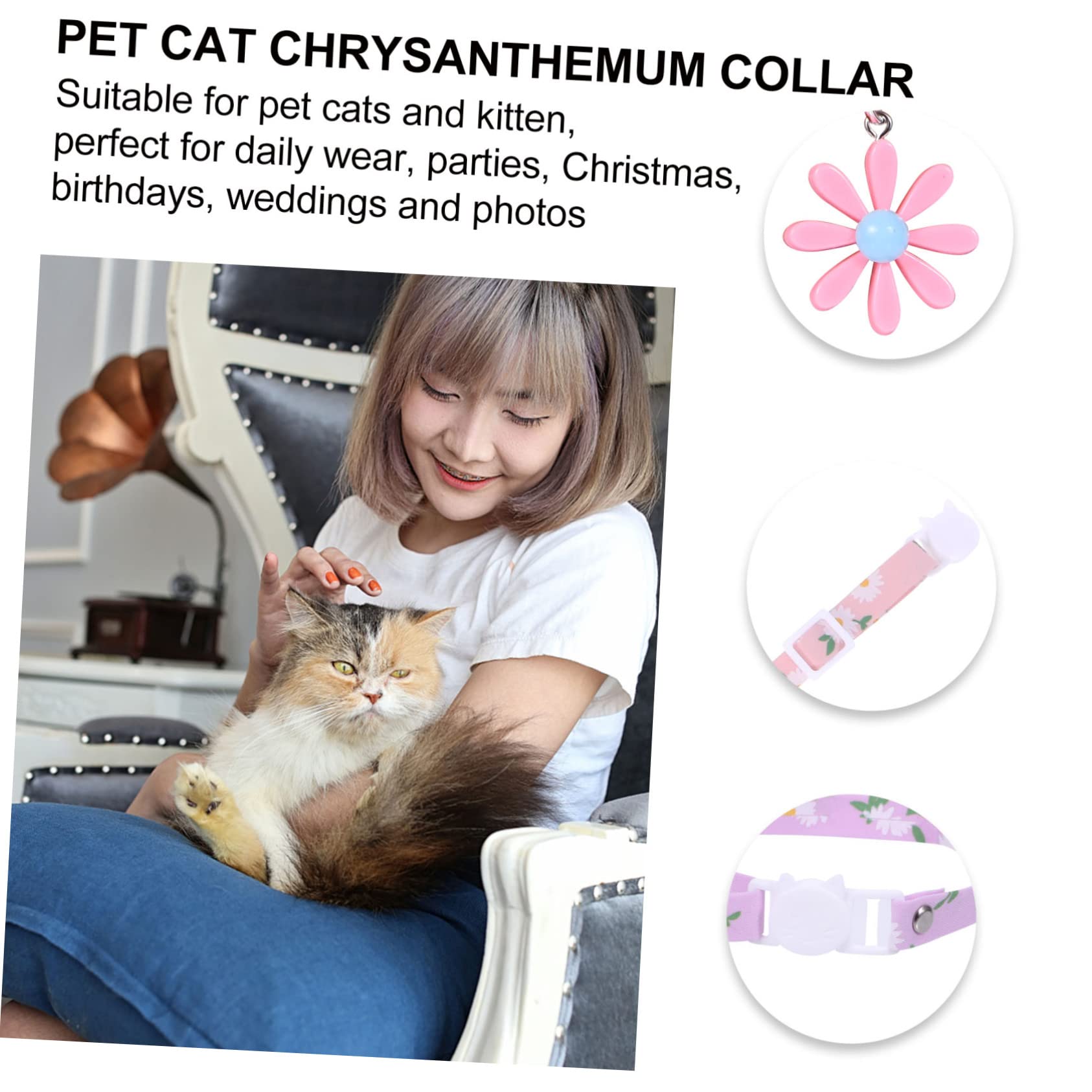 INOOMP 12stücke Verstellbares Katzenhalsband Mit Blumenanhänger Teiliges Set Für Katzen Und Kätzchen Für Alltag Und Farben Erhältlich Grün Gelb