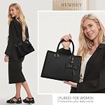 NEWHEY Top-Handle Handbag Waterproof Leather Purses for Women Satchel Handbags Crossbody & Shoulder Ladies Purse