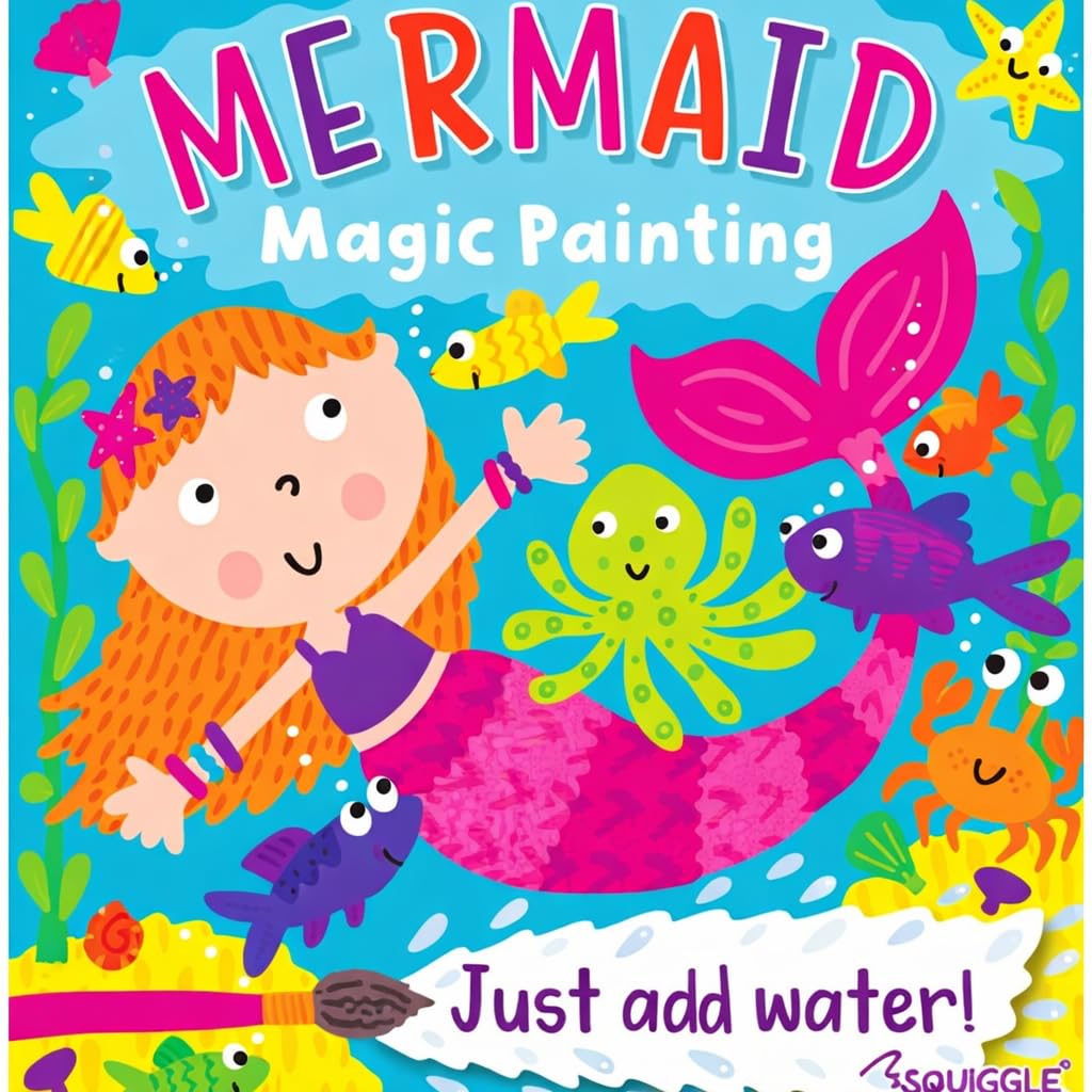 Sixstore Multicolour Magic Painting Book | Children's No Mess Colouring - Just Add Water, Mermaid