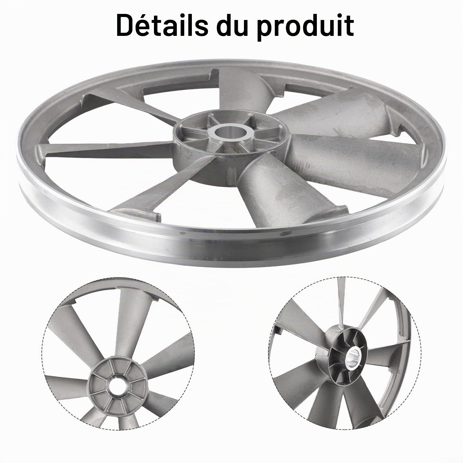 Poulie d'entraînement de courroie de compresseur d'air en métal, tête de machine triangulaire à rainure unique, 300 mm de diamètre, composant de volant d'inertie de pompe à air industrielle compatible