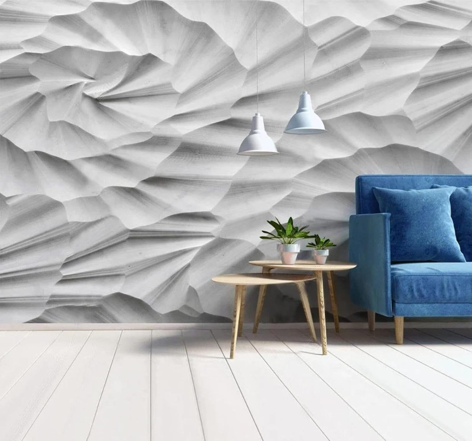XLMING Creative Relief Geometric Stone Texture Unique 3D Wallpaper Premium Textured Silk Study Dining Living Room Bedroom Sofa TV Wall Easy Install-350cm×256cm