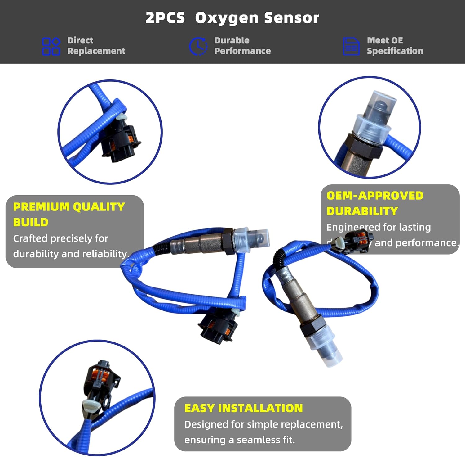 2PCS 234-4528 234-4527 Oxygen Sensor Compatible with Chevy Cruze 2011-2015, Cruze Limited 2016, Sonic 2012-2016, 1.8L O2 Sensor Upstream & Downstream