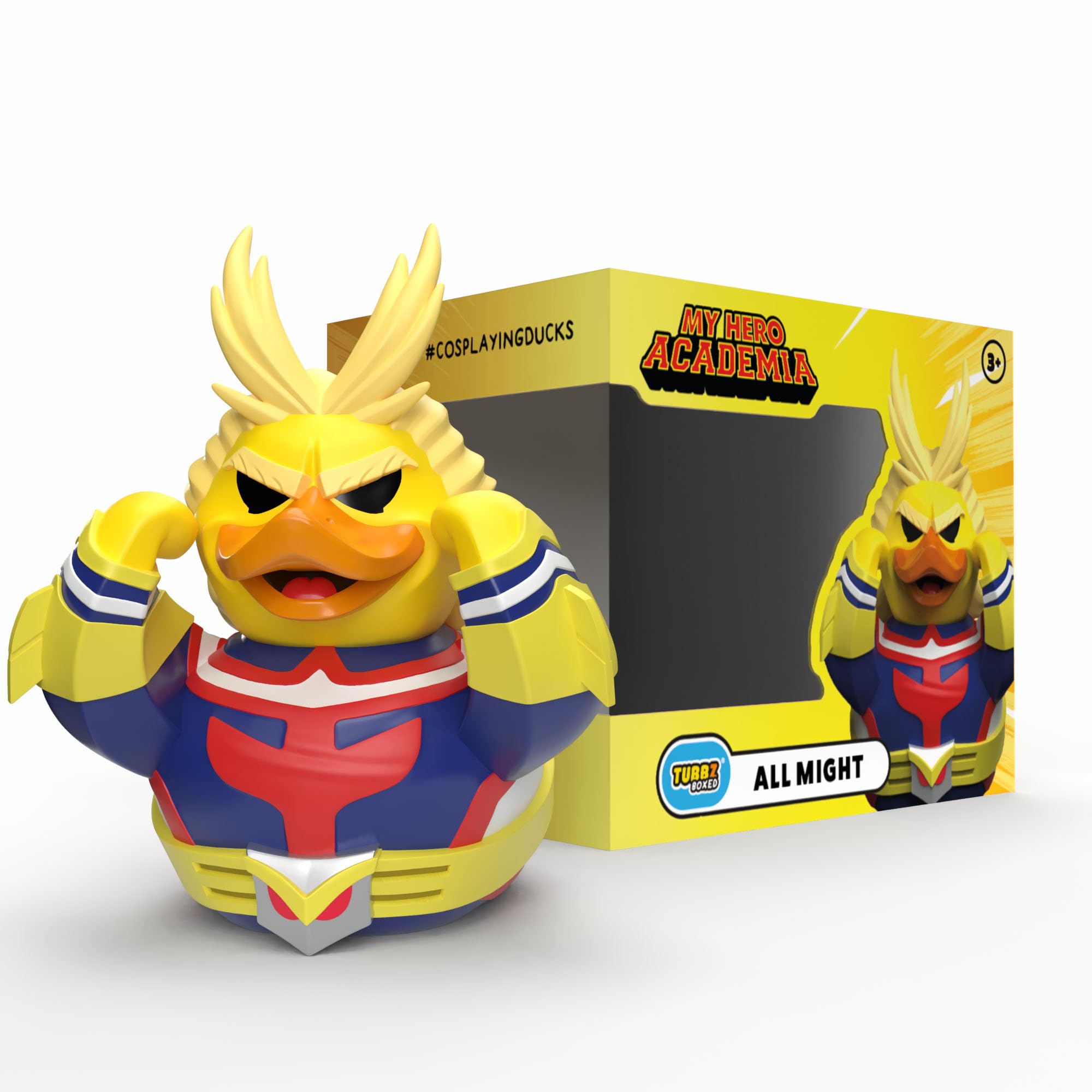 TUBBZ Boxed Edition: My Hero Academia - All Might Cosplaying Rubber Duck Vinyl Figure, All Might (Boxed), 9 cm