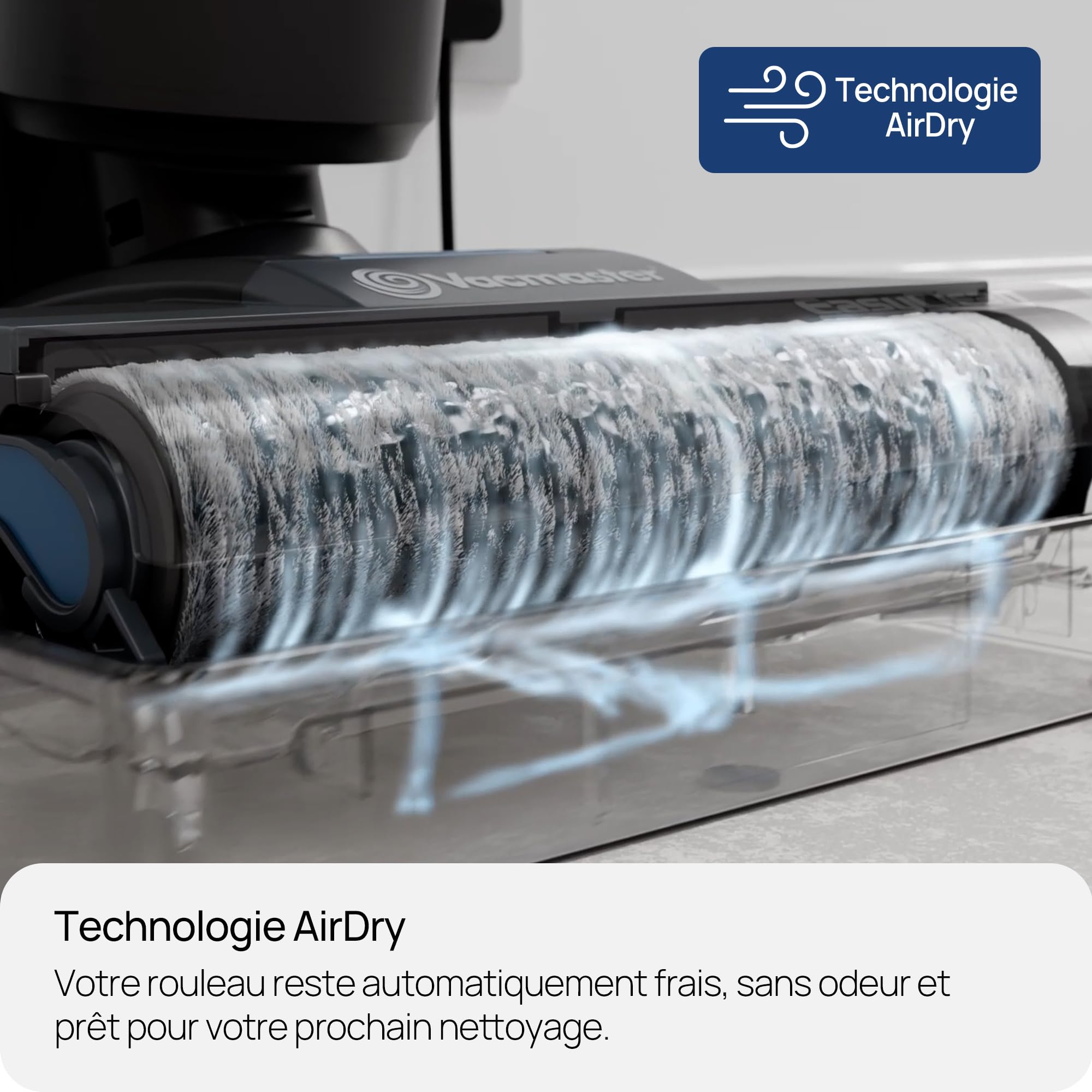 Vacmaster EasyClean 8 kPa HVA Aspirateur sans Fil Tout-en-Un et Balai serpillère pour Nettoyage Humide et Sec avec 3 Modes de Nettoyage, écran LED intuitif, Sortie vocale et Auto-Nettoyage