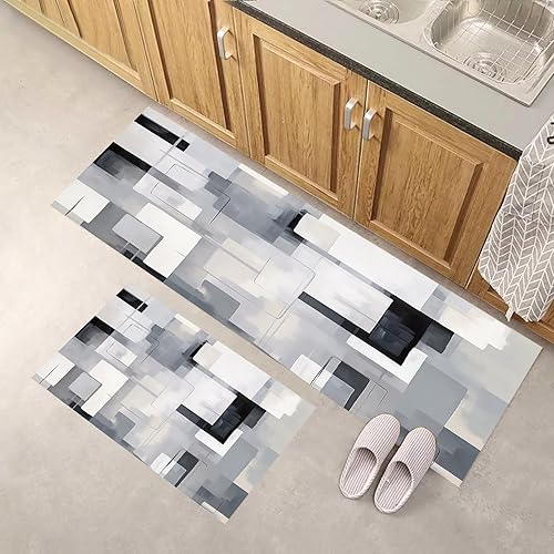 Miniatura 3 de SUICRA Aesthetics - Alfombrillas de cocina de estilo bohemio con diseño de mármol, acolchadas, antifatiga, para el hogar y la oficina