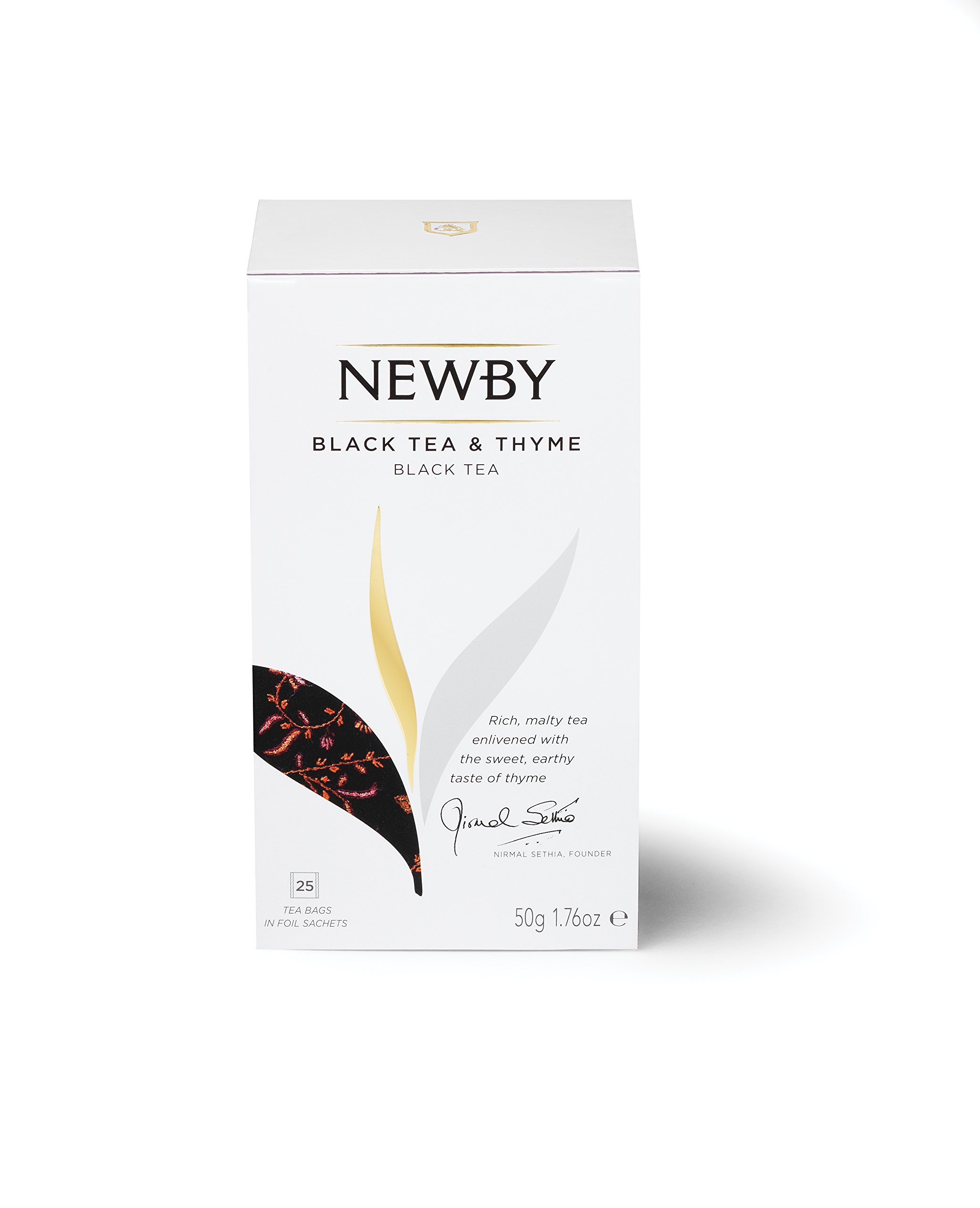 Newby Teas Classic Black Tea and Thyme Tea Bags (Pack of 1, Total 25)
