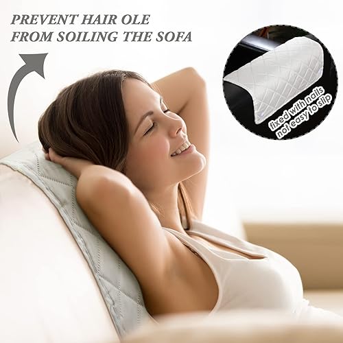 Miniatura 4 de Funda para reposacabezas para silla reclinable, 2 piezas, protector de reposacabezas reclinable, funda de sofá reclinable, protector de cabeza de