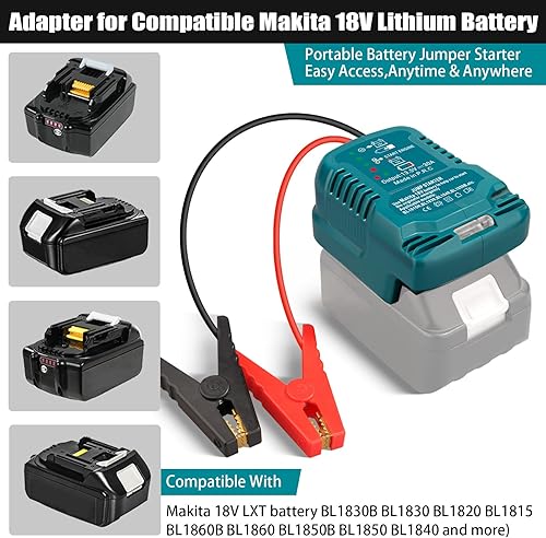 Miniatura 3 de Adaptador de arranque de coche para Makita 18V MAX - Cable de refuerzo resistente de 11 AWG para vehículos de 3.5 L (batería no incluida)