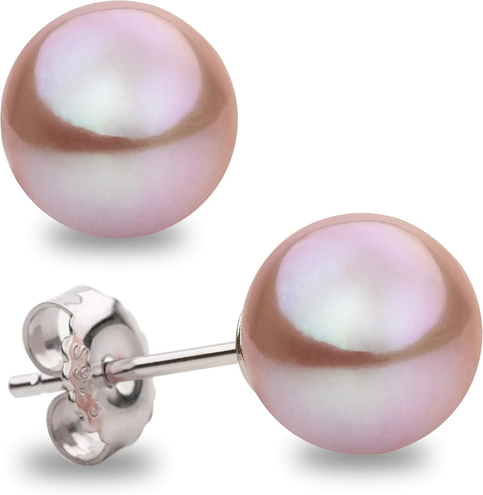 Orecchini da Donna con Perle Rotonde Coltivate D'Acqua