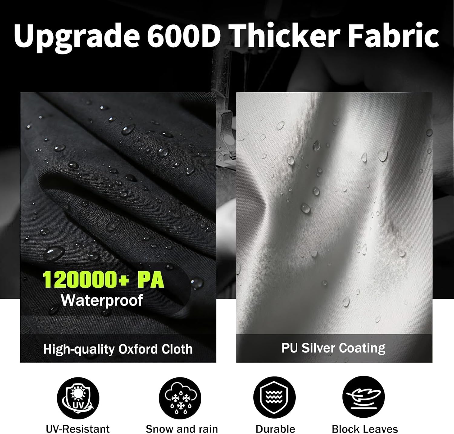 Safana Hot Tub Cover Protector 95 x 95 x 20 inch [Upgrade 600D Oxford] Square Hot Tub SPA Cover Cap Replacement Outdoor Windproof Waterproof Shelter Snug Fit UV Protection Black