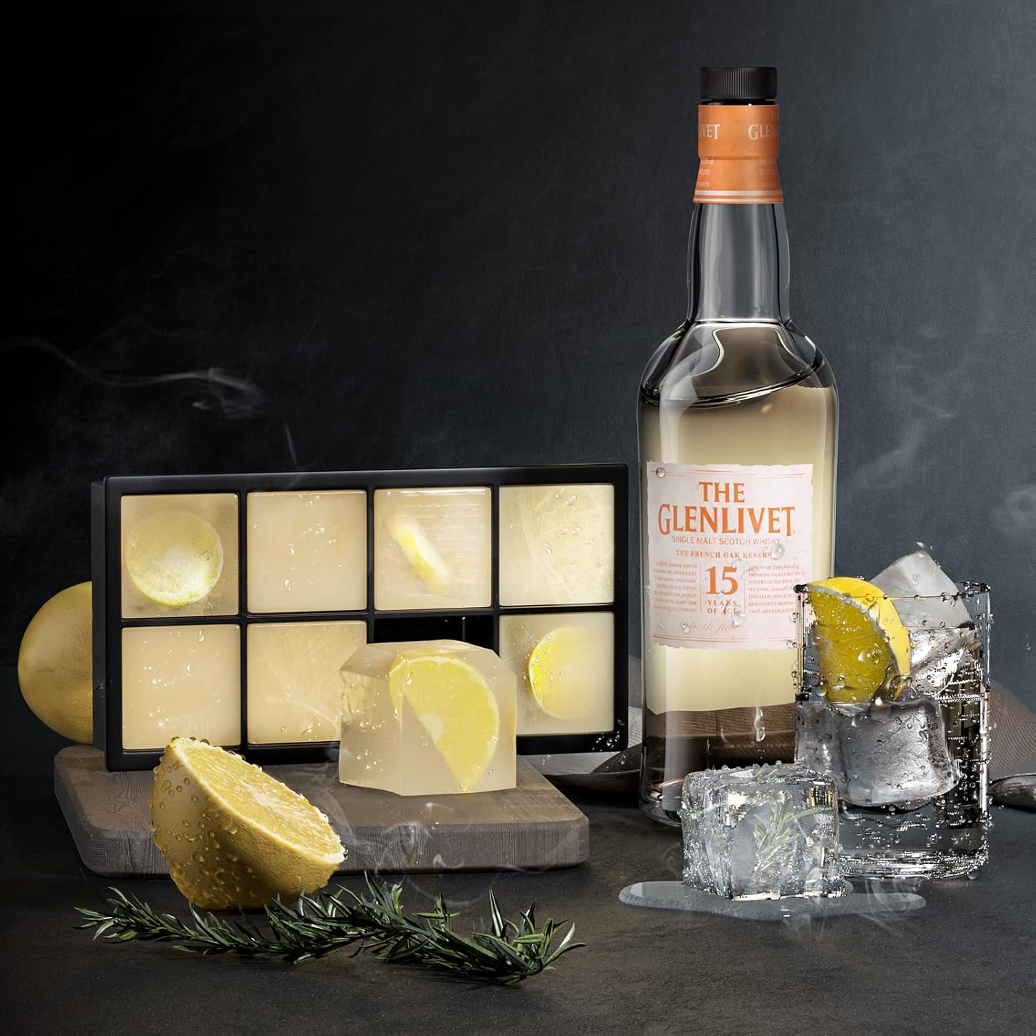 Silicone Ice Cube Trays with Lid, 2 Pack, XXL Ice Cube Tray, 8 Compartments, Ice Cube Tray, 5 cm, Ice Cube for Beer, Cocktails, Whisky