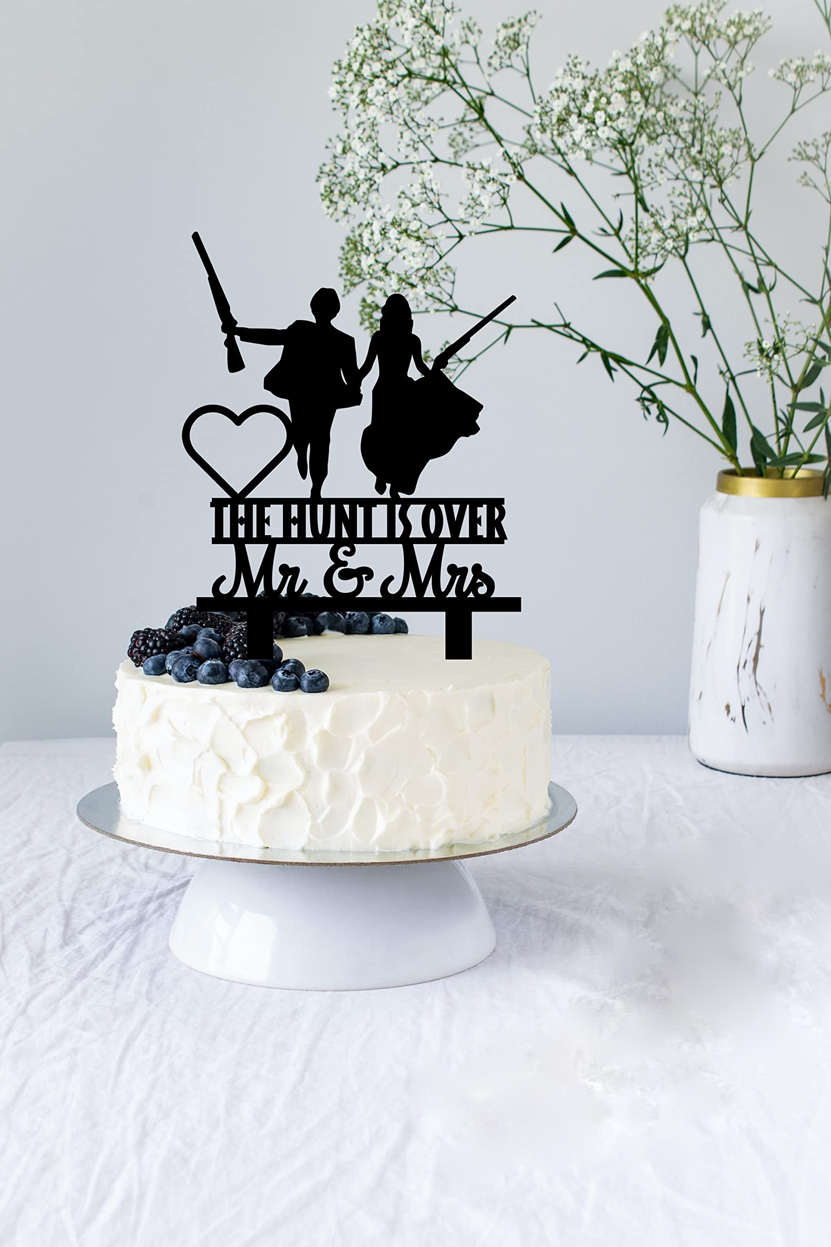 “The Hunt Is Over” Wedding Cake Topper – Romantic Handmade Decor For Couples, Cake Decoration - View #14
