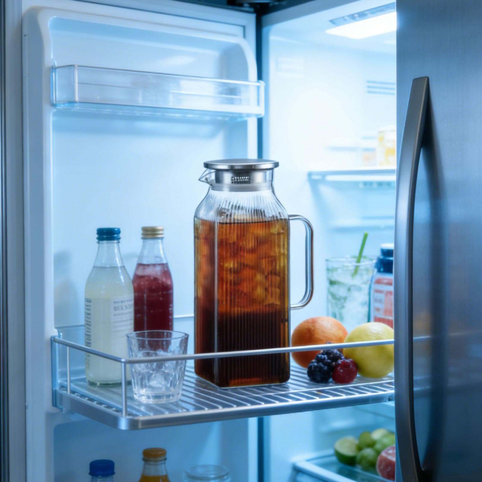 Jarra con Tapa | 2000 ml Resistente al calor, garrafa transparente gruesa con tapa,Garrafa de vidrio para agua | Para Bebidas Cocina De Verano Reuniones Familiares Camping