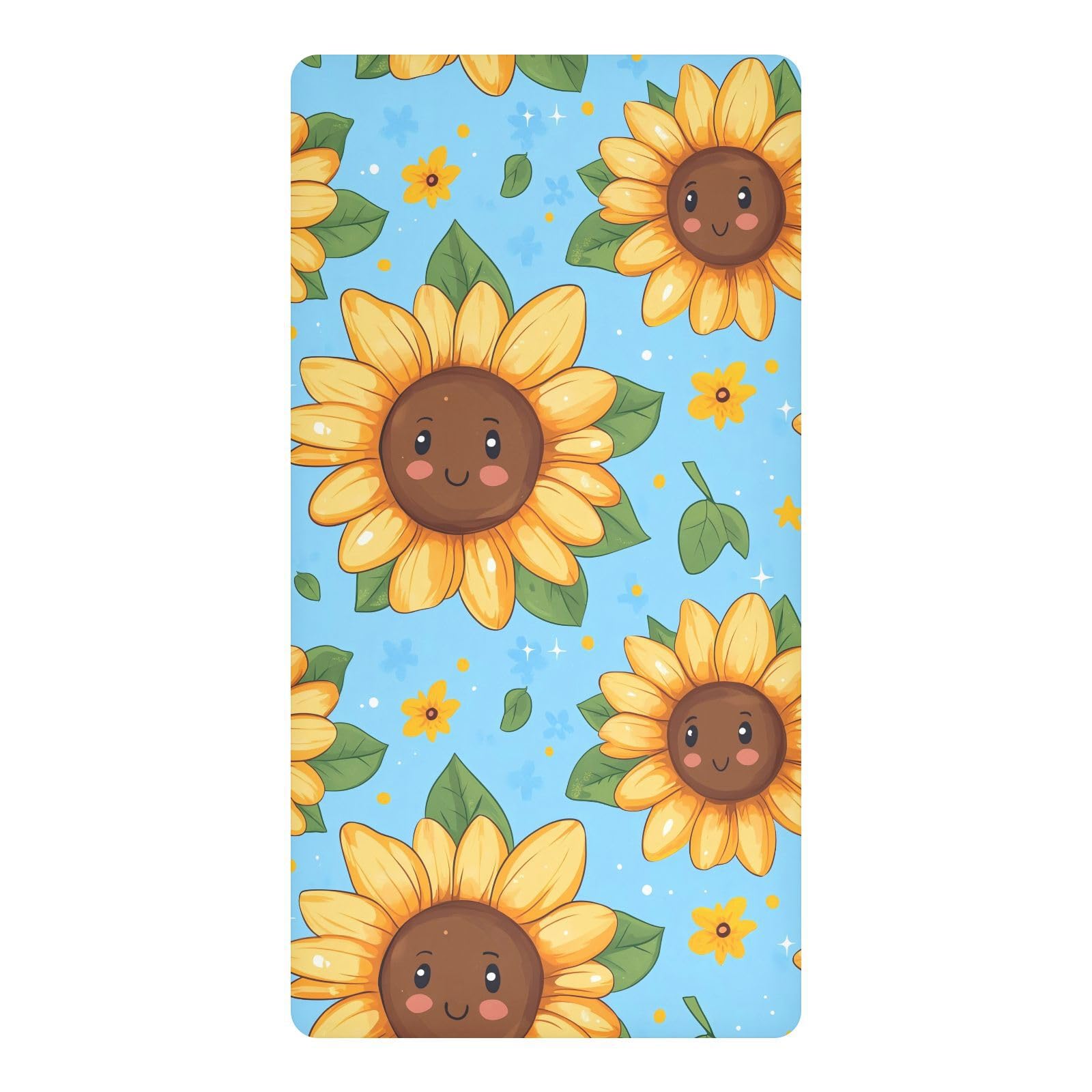 Drap de lit bébé tournesol jaune pour chambre fille cosy