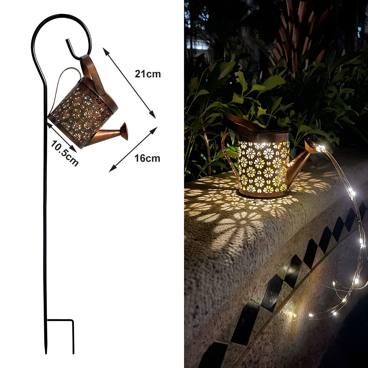 Watering Can Solar Lights Outdoor Garden - Image 2