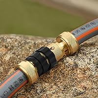 Vista 6 de Accesorios de conector rápido para manguera de jardín de 3/4 pulgadas, fácil conexión, juego macho y hembra, (2)