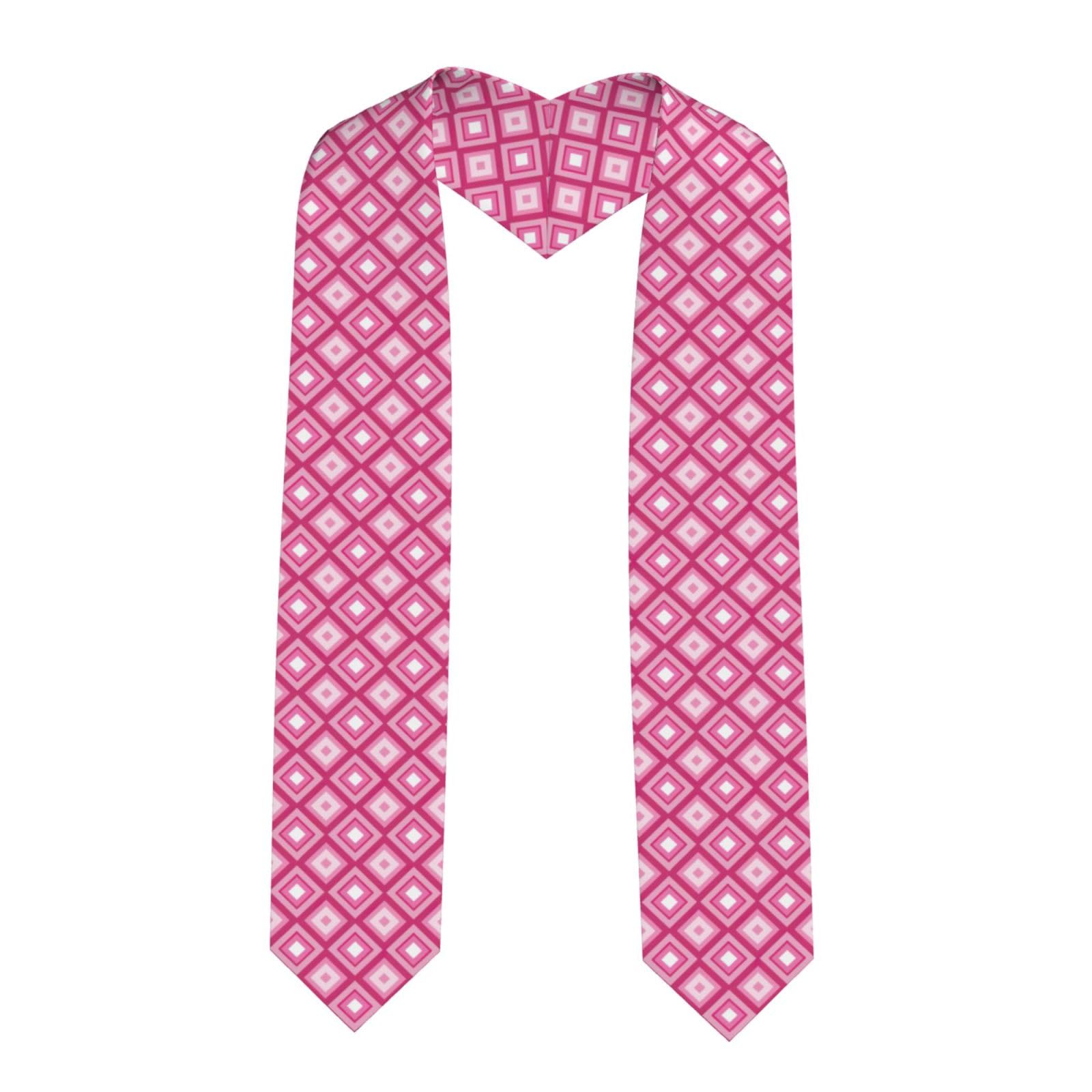 LEVNDIEJ Pink Diamond Pattern Print Graduation Stole Graduation Honor Stole Scarf Shawl Graduation Sashes Stoles Unisex, Sharp Corner, One size