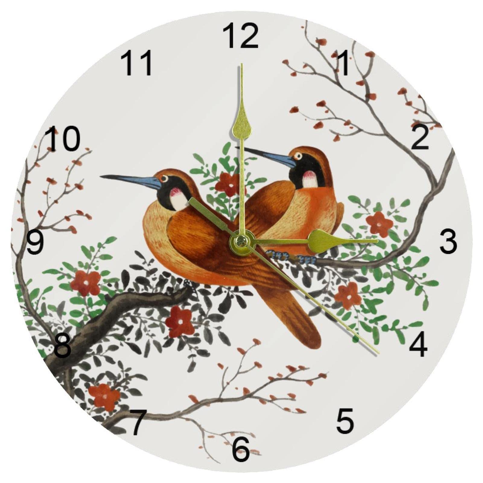 Horloge murale silencieuse en peinture chinoise idéale pour sublimer la déco de votre cuisine