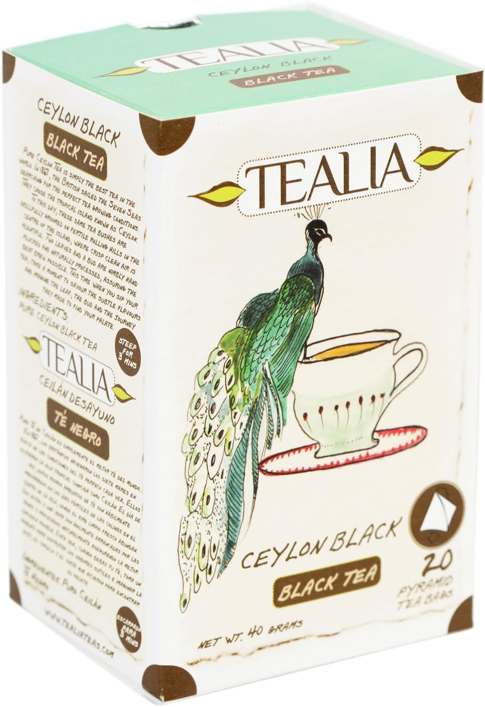 Tealia Pyramid Tea bags, Ceylon Black Tea, 2 g x 20 PTB