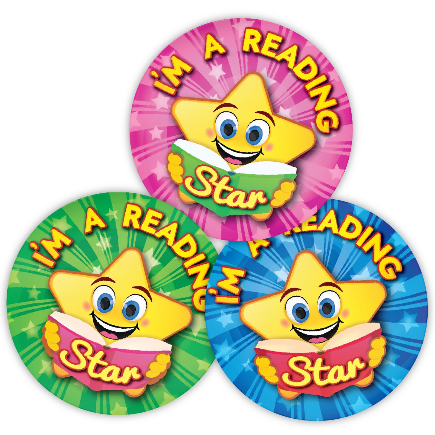 Stone Melon Reading Star Stickers 144 Positive Praise Words Reading Superstars Stickers 30mm Round Awards Nursery Teachers Parents Children Kids Well Done Star Reader School Rewards