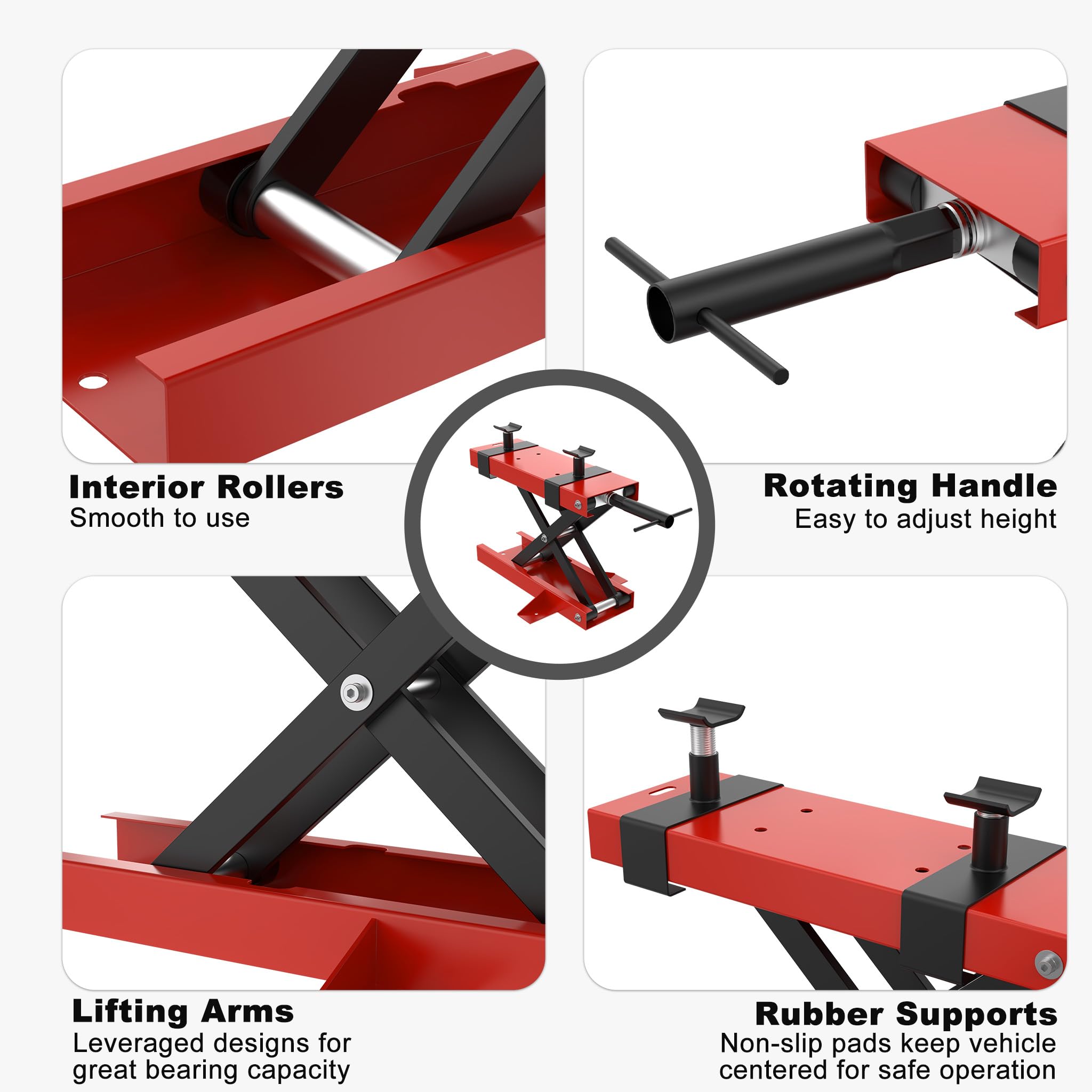 Cric Moto Pont Élévateur Moto Hydraulique Elevateur Manuel 115-375 Mm 680 Kg Support Montage Levage ATV Quad