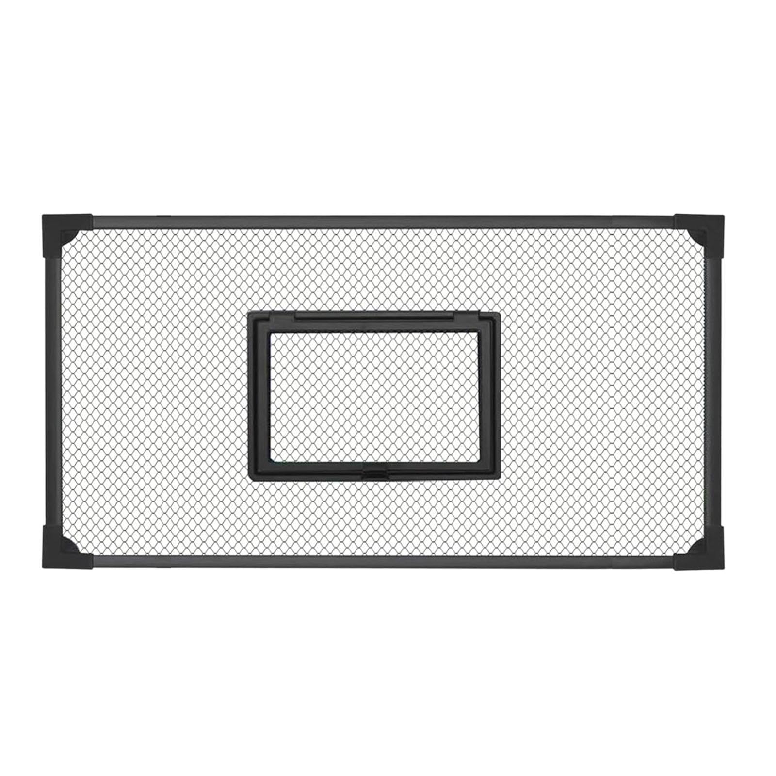 kowaku Mesh Screen Netting for Fish, Tank Lid Cover with Feeding Window, Anti Jumping Tear Resistant Mesh Tank Screen, Aquarium Lid Replacement, Jump Net Cover Keeps Cat out for Tanks, 80x40cm