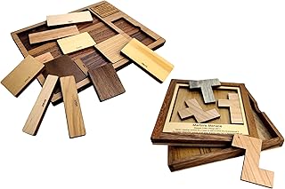Two Puzzle Gift Set for Adults - Level 10 Out of 10 Difficulty - Calibron 12 and Martins Menace Wooden Brain Teasers - Made in The USA