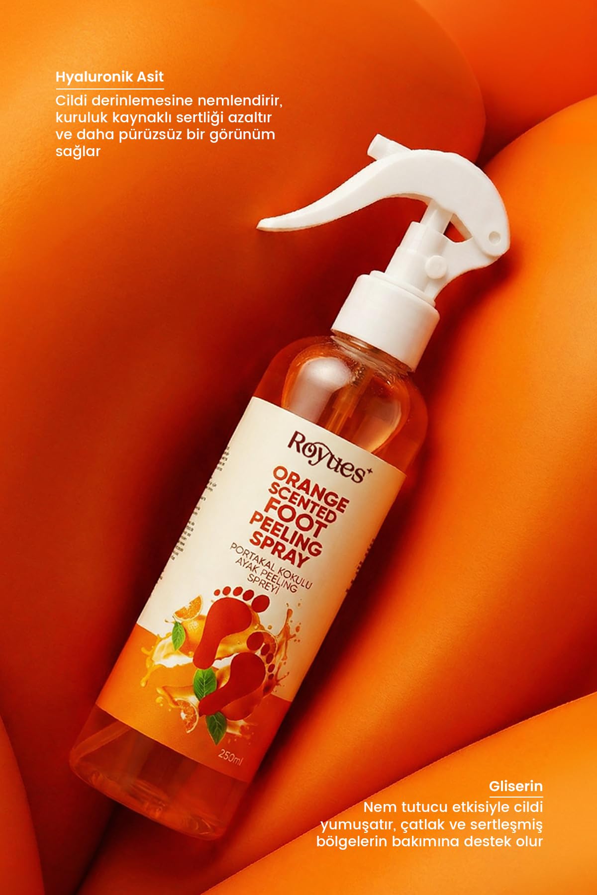 Topuk Çatlak Bakım Spreyi 250ml - Peeling, Koku Giderici, Nemlendirici, Ayak Bakım
