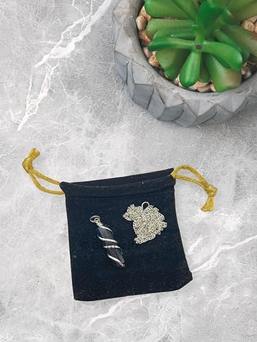 Miniatura 3 de GEMSCITE - Hermoso collar con dije de cristal crudo, piedra auténtica curativa sobre plata chapada en plata, cadena de 20 pulgadas, dije curativo de