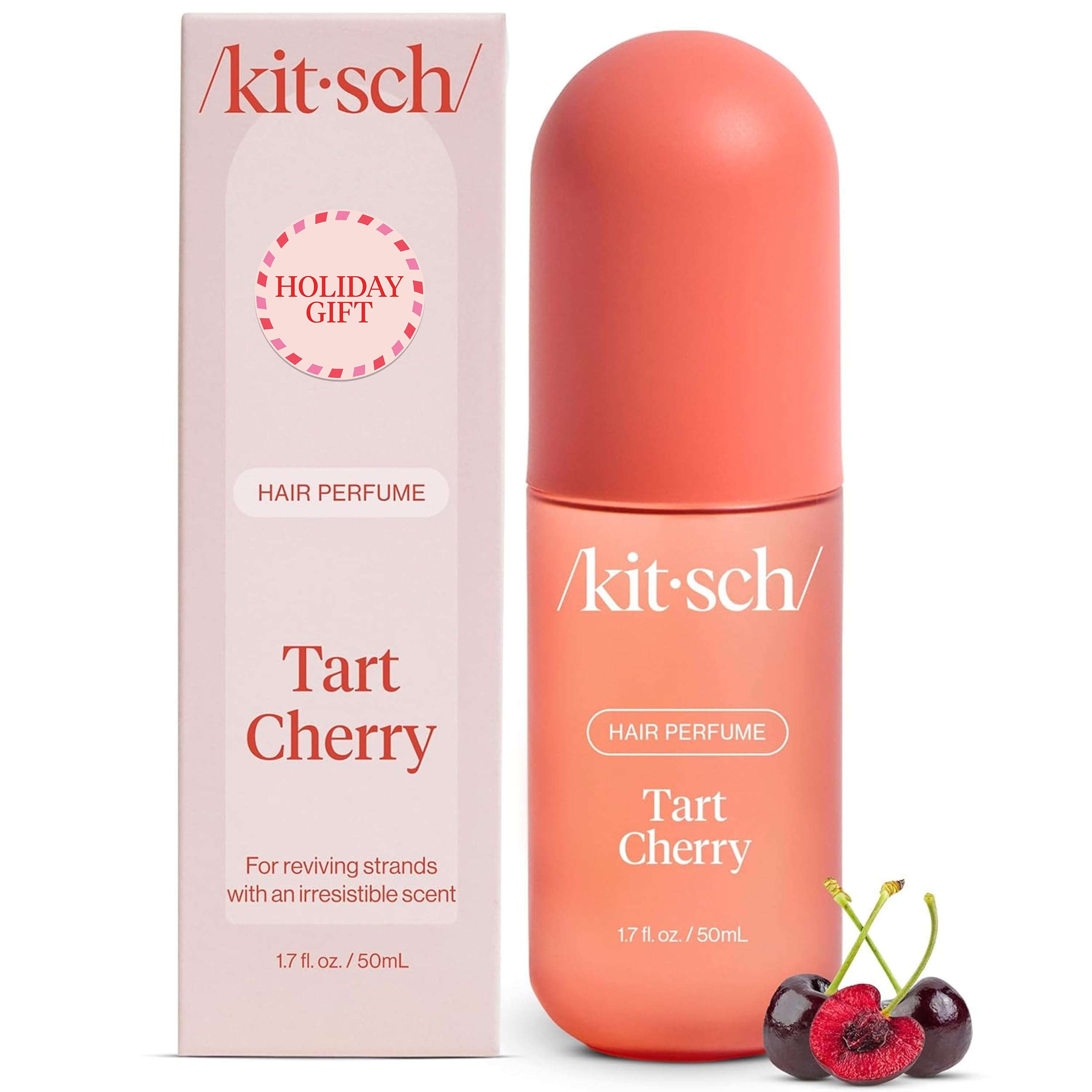Kitsch Hair Perfume for Women - Tart Cherry | Clean, Deodorizing & Patented Odor-Eliminating Technology Hair Spray & Body Mist - Freshen Hair, Body & Pillows - Fruity Gourmand Scent & Vanilla - 50mL