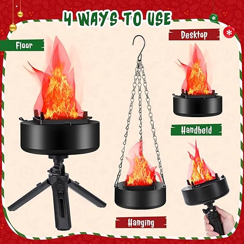 Miniatura 4 de Fuego falso 3D recargable por USB, luz de fuego falsa portátil, luz de llama falsa eléctrica, lámpara de llama falsa, fogata eléctrica para