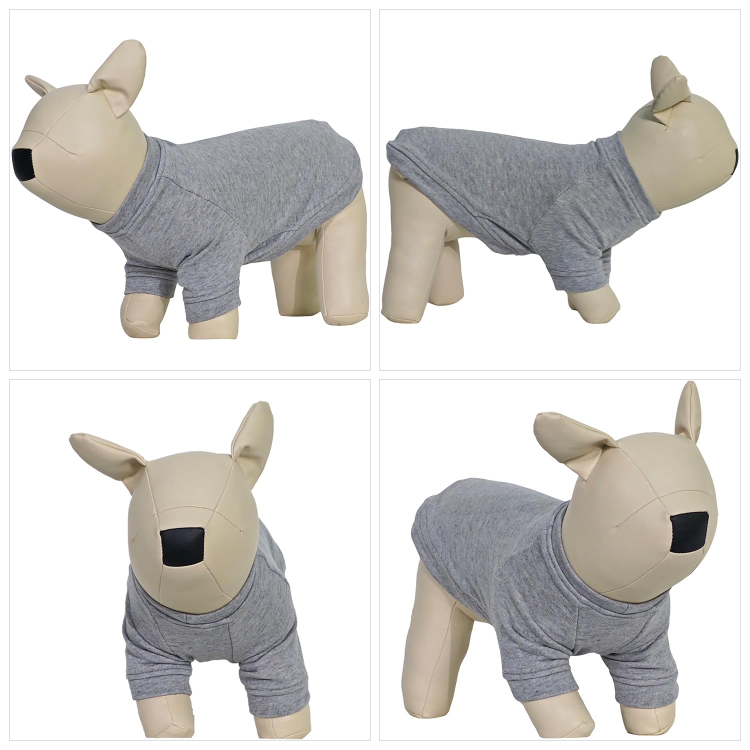 Lovelonglong Dog Pullover Sweatshirt Autumn Winter Cold Weather Dog T-Shirts for Small Medium Large Size Dogs Yorkshire Terrier Pomeranian Clothes Gray S - Image 3