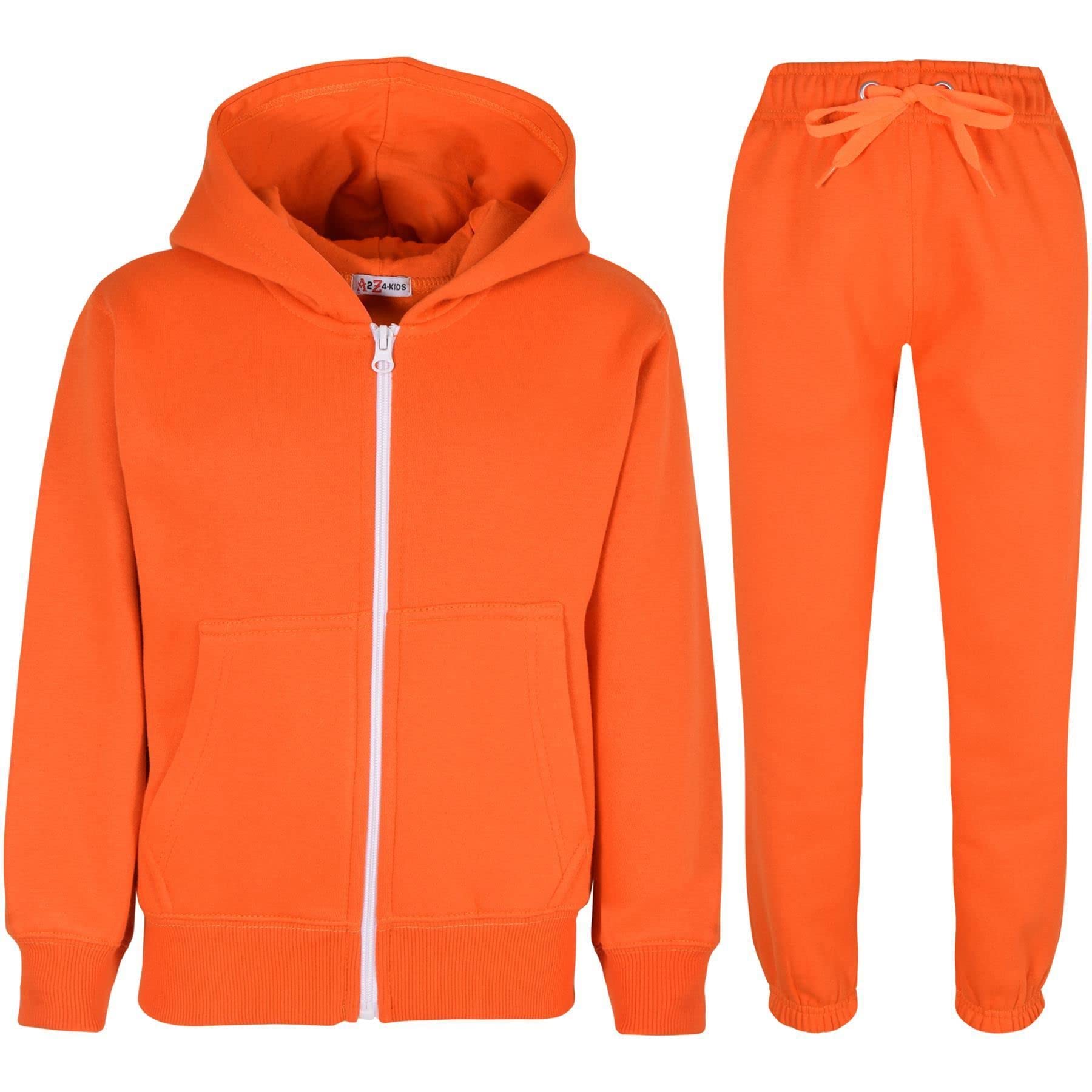 A2z 4 Kids Boys Orange Girls Tracksuit Set Plain & Camouflage Fleece - Plain Tracksuit 13