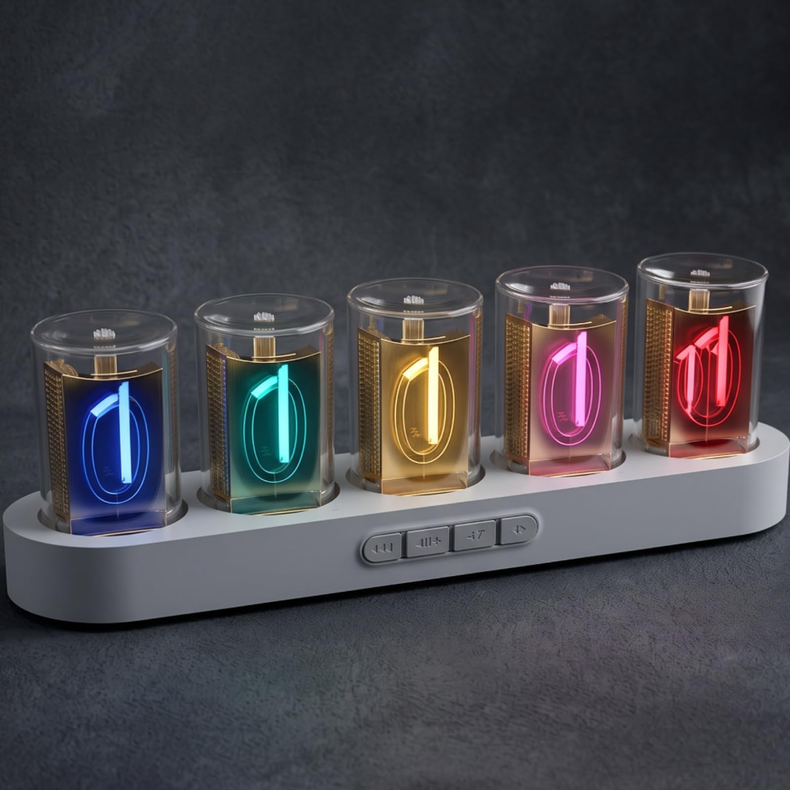 predolo Horloge à Tubes Moderne Réveil LED | Lumineux, Compacte, Horloge Numérique RGB, pr Chambre,