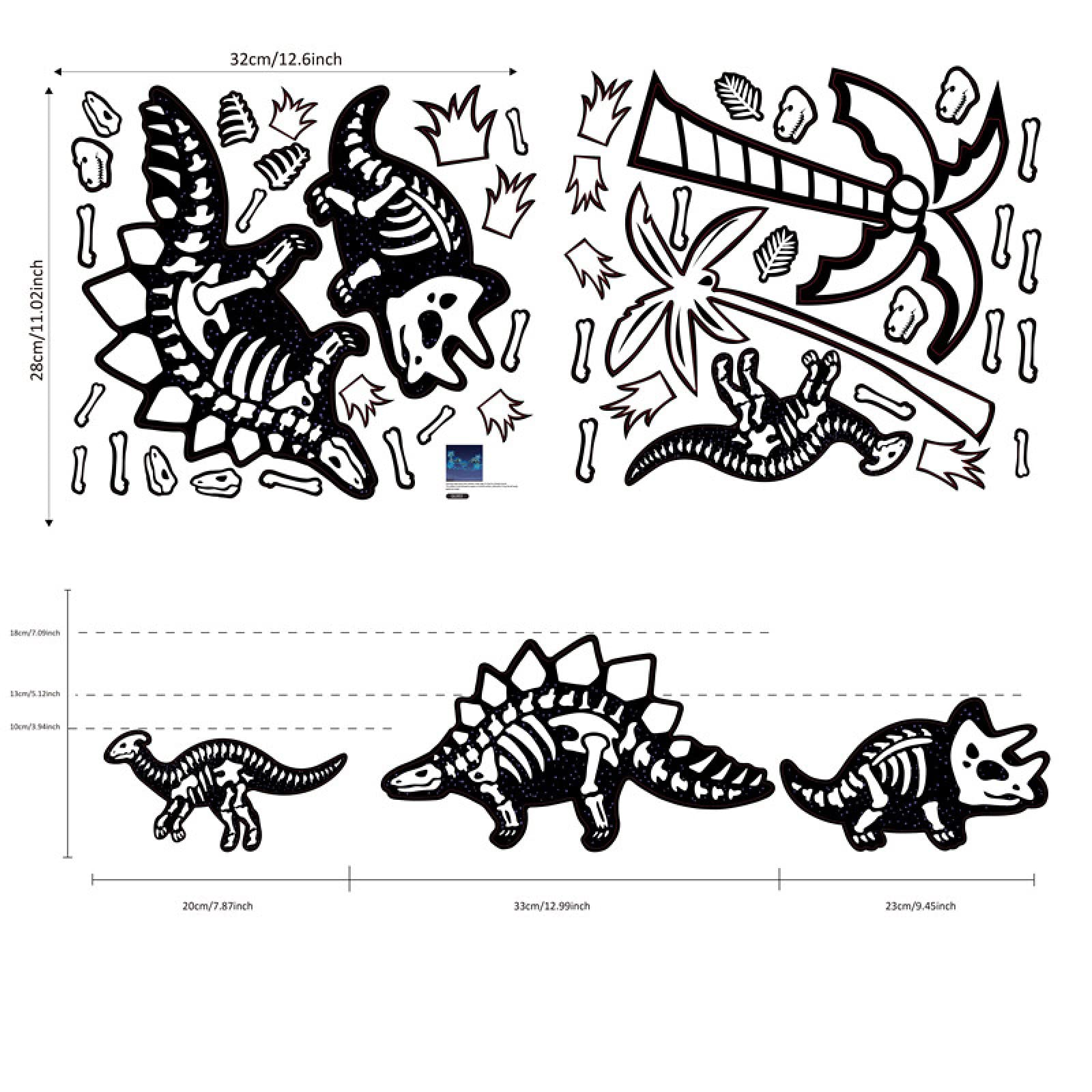 Stickers Muraux Dinosaure Palmier Stickers Muraux DIY Enfants Etoiles Phosphorescentes Plafond Etoile Fluorescente Chambre Enfant Adulte pour Salon Chambre Cadeau 4 Pièces