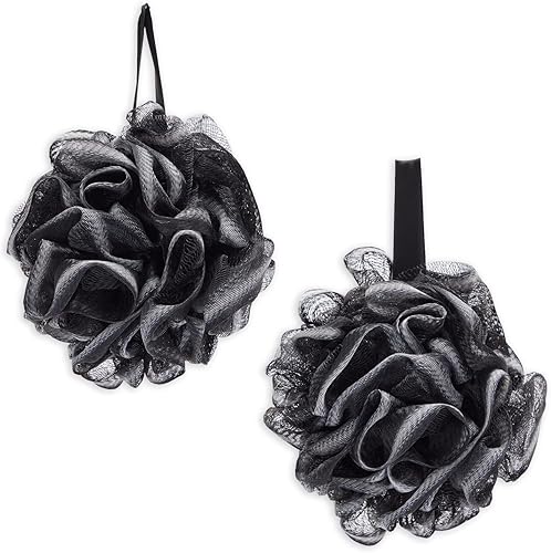 Miniatura 7 de Juego de baño de lufa con 1 esponja en un palo, 2 pufs de esponja y 1 gancho de ducha