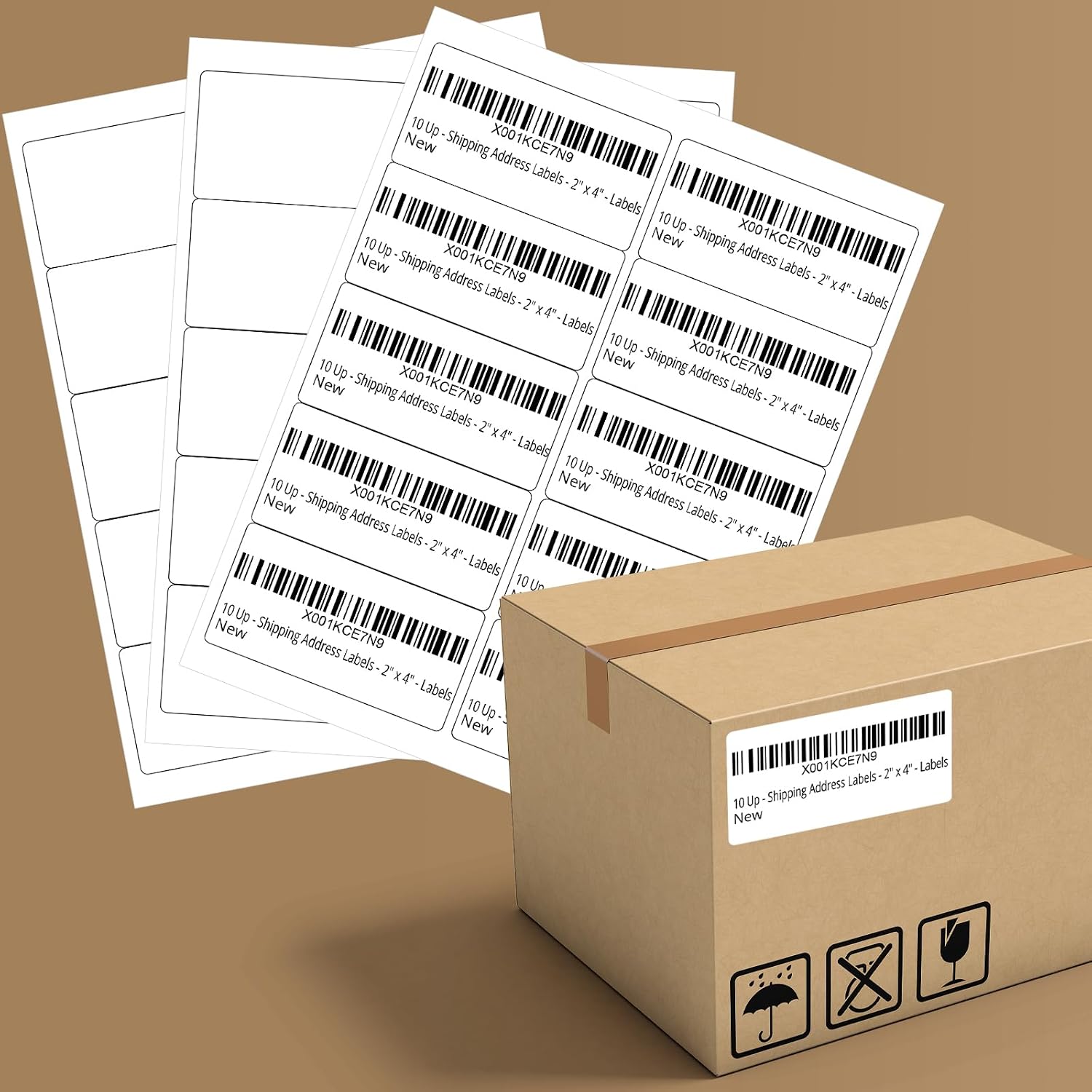 FungLam 2x4 Shipping Address Labels for Laser & Inkjet Printers, 300 Printable White Sticker Labels, 10 per Page Mailing Labels, Permanent Adhesive (30 Sheets, 300 Labels) image 5