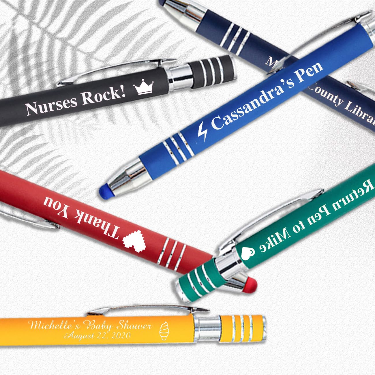 Generisch Personalisierte Kugelschreiber, individuell lasergraviert Stylus-Stifte in großen Mengen mit Text, Logo, Metall-Kugelschreiber, Geschenk für Büro, Business, Schule，Hochzeitsgeschenke