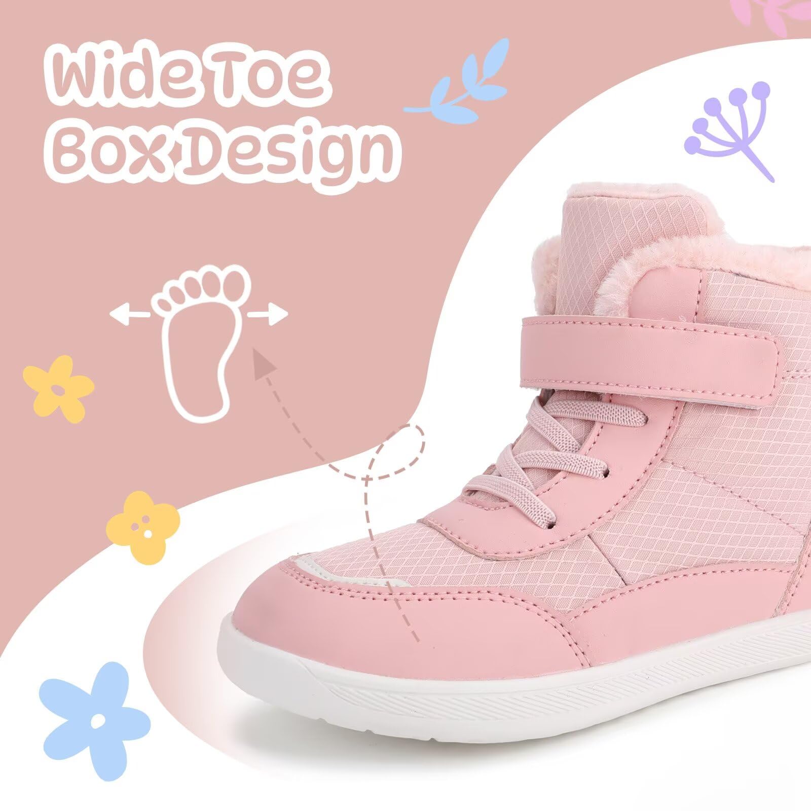 Chaussure de Randonnée Enfant Fourrees Bottes d'hiver Imperméable Antidérapante pour Garçon et Fille