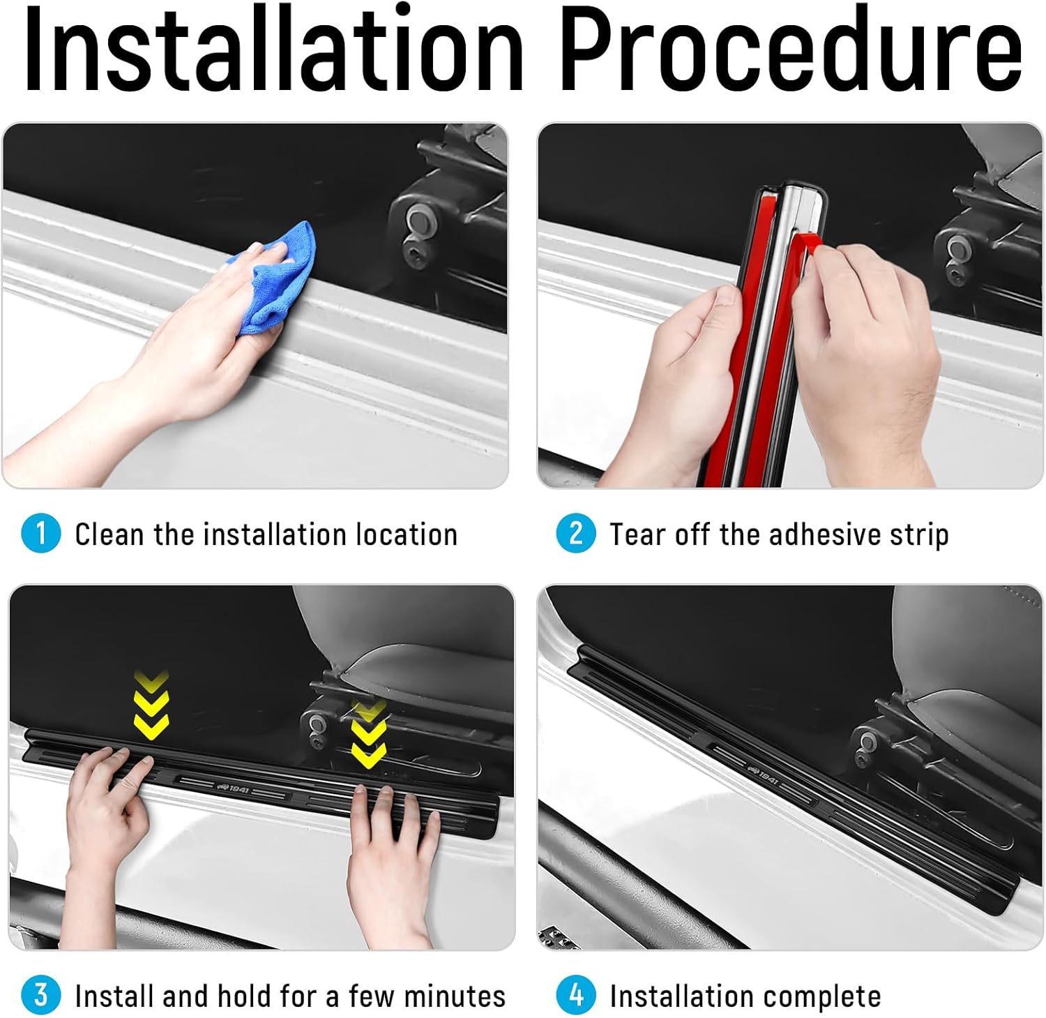 ZZEQYG 2 Pcs Front Door Sill Protector for 1997-2006 Jeep Wrangler TJ Scratch-Resistant Car Door Edge Guards Stainless Steel Interior Accessories(Black Brushed)