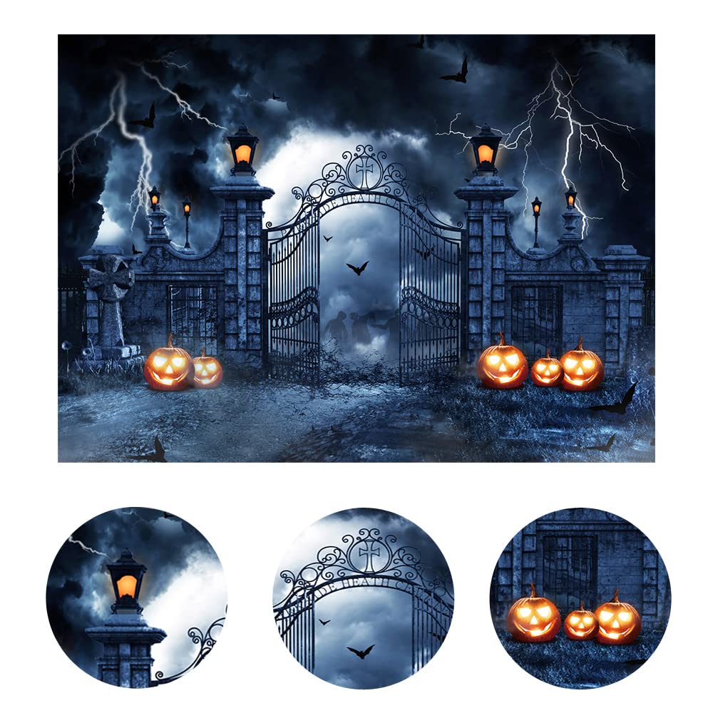 LYWYGG 10 x 8FT - Sfondo fotografico di Halloween, scena notturna con lanterna, decorazione per feste e accessori per feste per bambini CP-412-1008