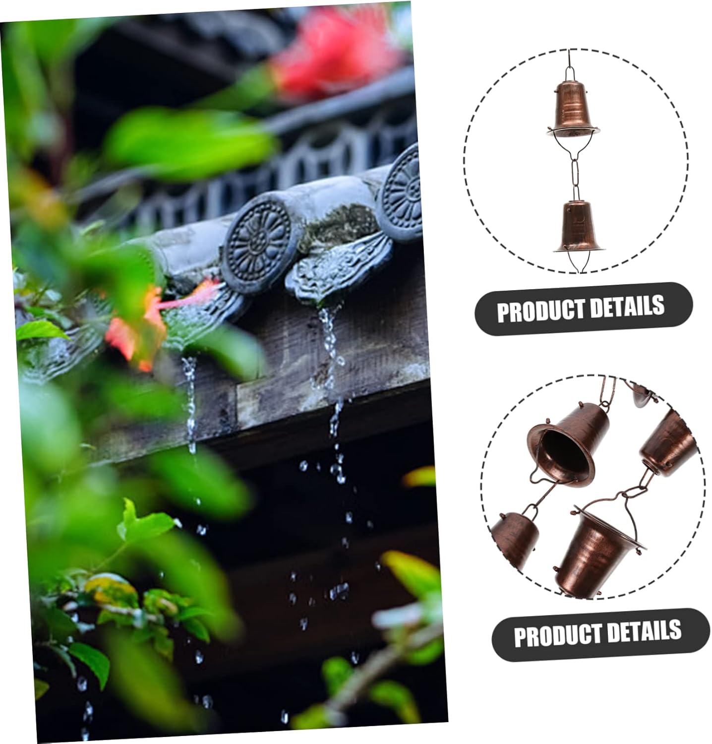 Rain Chain Rain Chain for Decorative Outdoor Drainage for Gardens Patios and Homes