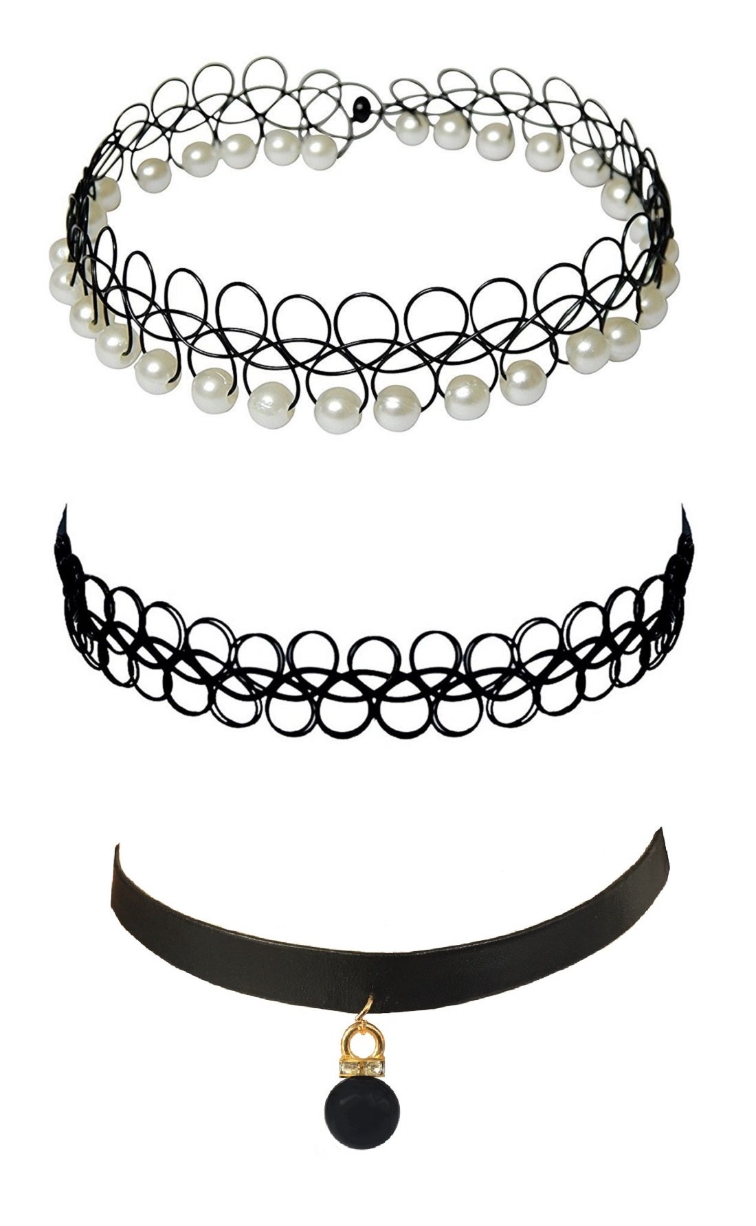 Michelangelo Fabric With Bead Combo Choker Set For Girls and Womens (B074DYHV8C) Amazon Price History, Amazon Price Tracker